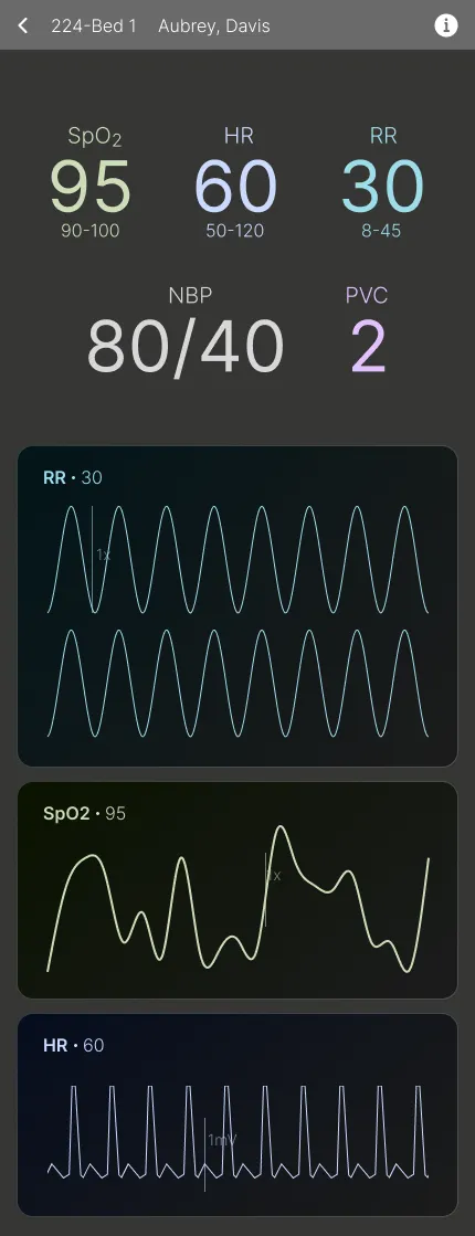 Detailed Patients View screen